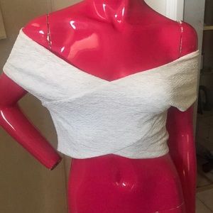 Crossfront white crop top